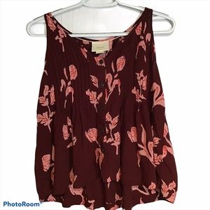 Anthropologie Maeve Sleeveless Floral Top